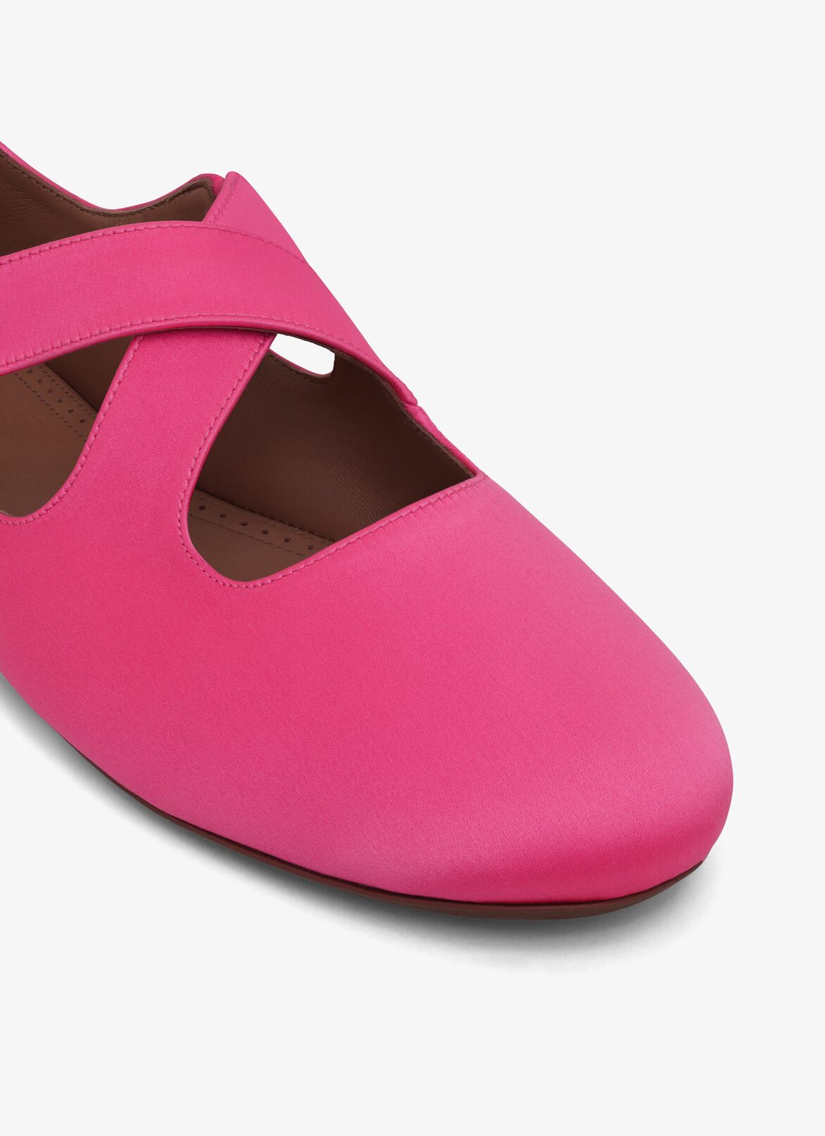 CRISS CROSS BALLET FLATS IN SATIN ALAÏA PINK FUCHSIA CRISS CROSS BALLET FLATS IN SATIN